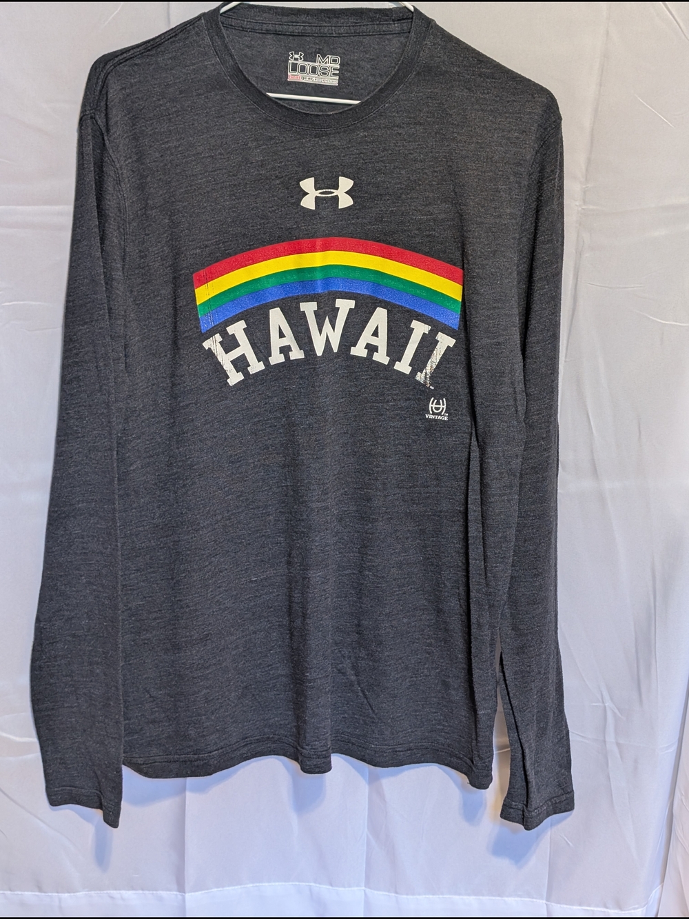 Under Armour Vintage Style Hawaii Rainbow Long Sleeve Tee - Charcoal Gray